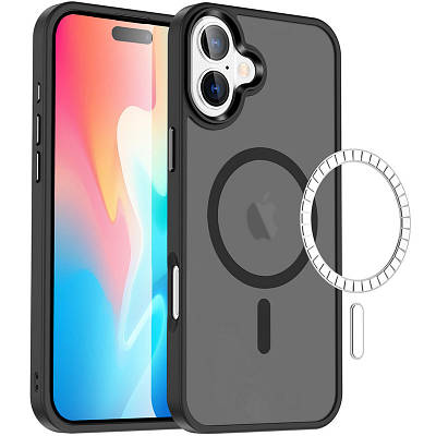 TPU+PC чохол Metal Buttons with MagSafe Colorful для Apple iPhone 16 (6.1")