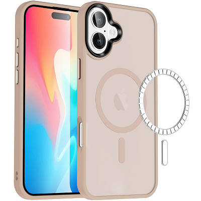 TPU+PC чохол Metal Buttons with MagSafe Colorful для Apple iPhone 16 (6.1")