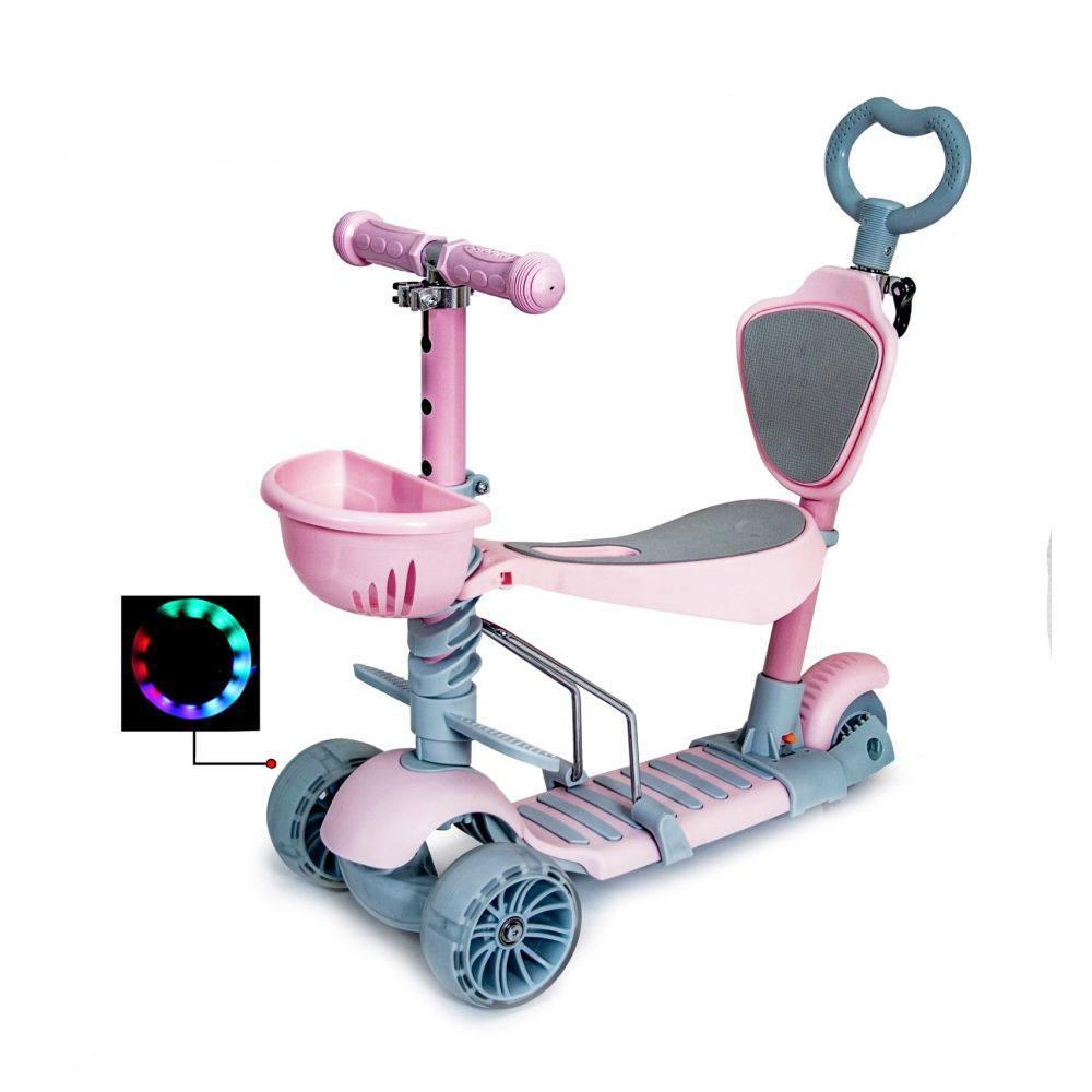 Триколісний самокат Scooter 5 в 1 "Рожевий" з сидінням 1+
