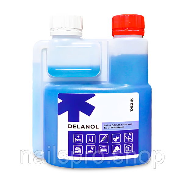 Деланол Dezik дезінфікуючий засіб для холодної стерилізації інструментів 500 мл, фото 1
