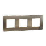 Cover frame, Unica Studio Metal, 3 gangs, bronze, фото 6