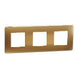 Cover frame, Unica Studio Metal, 3 gangs, copper, фото 8