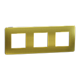 Cover frame, Unica Studio Metal, 3 gangs, gold, фото 3