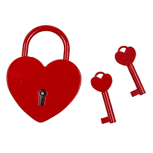 Металевий навісний замок в формі серця з двома ключами Heart Padlock