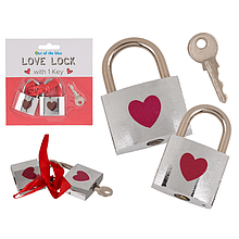 Металеві навісні замочки з ключиком Love Lock - замки для закоханих з серцем