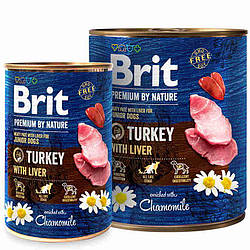 Brit Premium by Nature Turkey with Liver - Консервований корм з індичкою та індичкою печінкою для молодих собак (паштет) 800 гр