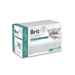 Brit (Брит) VetDiet Care Sterilised - Корм вологий для кастрованих дорослих котів усіх порід з лососем 85 гр