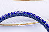 Обруч для волосся, кришталеві намистини, склярус, яскраво-синій,, фото 7