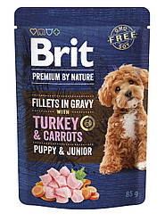 Brit Premium (Брит Преміум) Fillets in Gravy Turkey & Carrots Puppy - Вологий корм для цуценят малих порід філе в соусі індичка та
