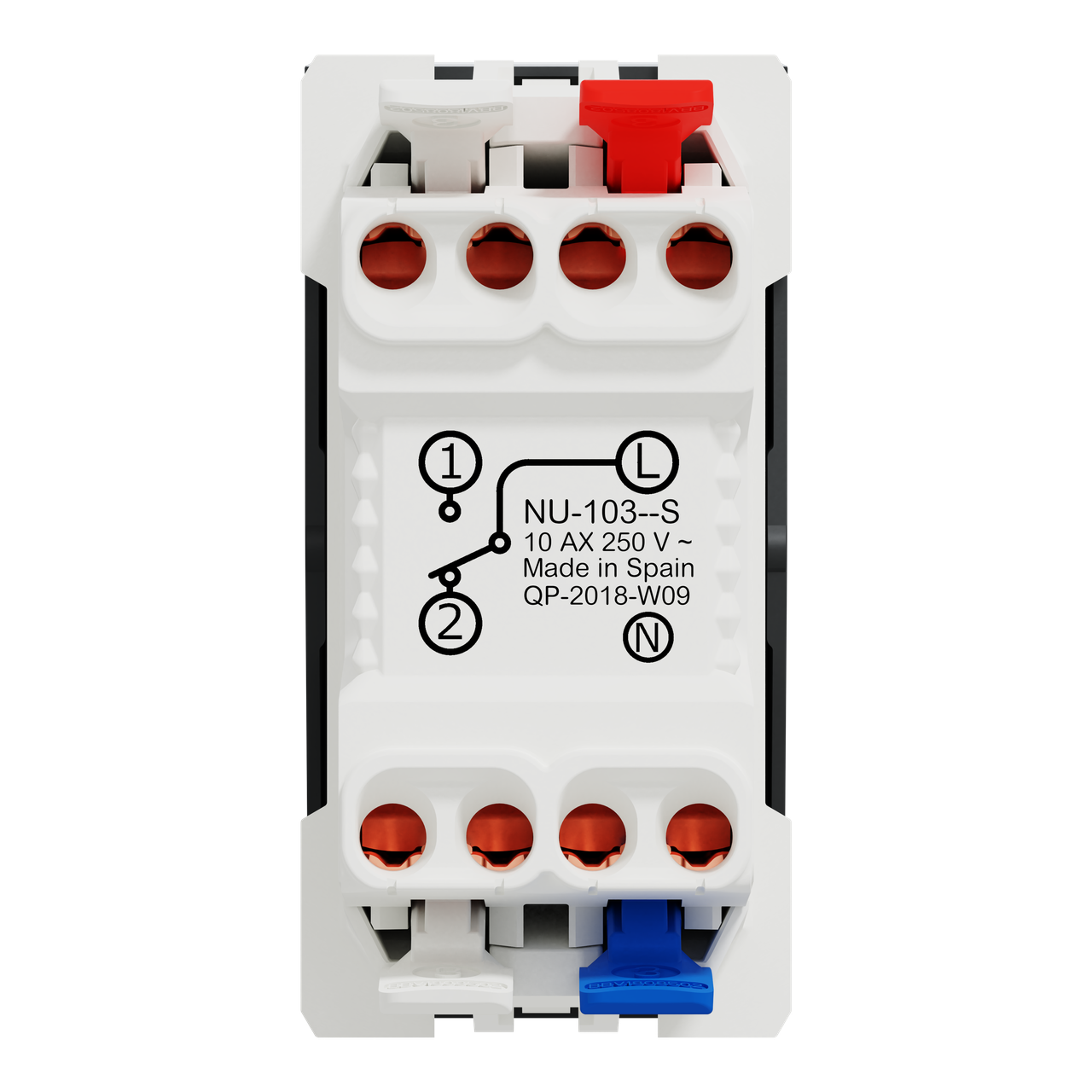 Перемикач 1-клавішний з нейтраллю 10А, 1 модуль антрацит - фото 1 - id-p2527198042