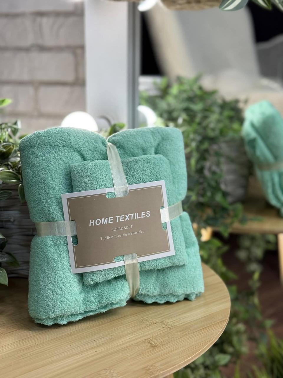 Подарунковий набір супер м'яких Рушників тканина "Мікрофібра" Баня+Обличчя в наборі