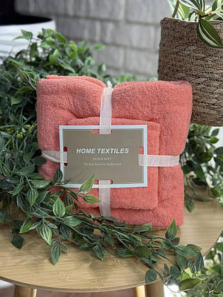 Подарунковий набір супер м'яких Рушників тканина "Мікрофібра" Баня+Обличчя в наборі, фото 2