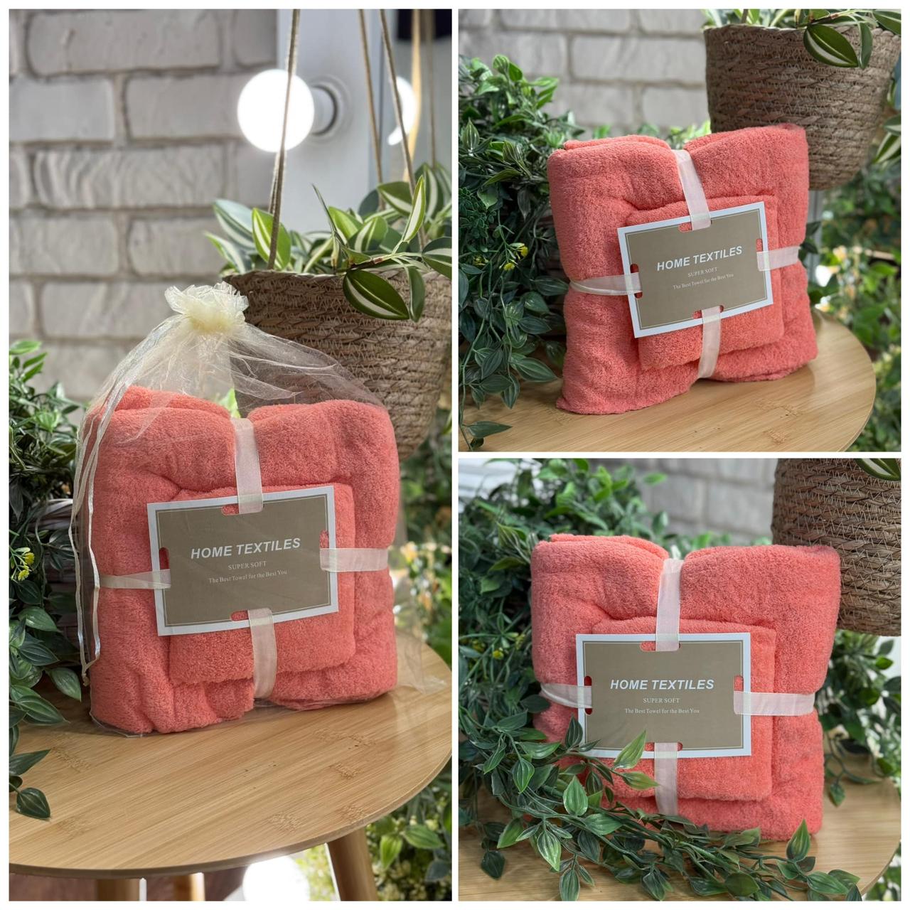 Подарунковий набір супер м'яких Рушників тканина "Мікрофібра" Баня+Обличчя в наборі