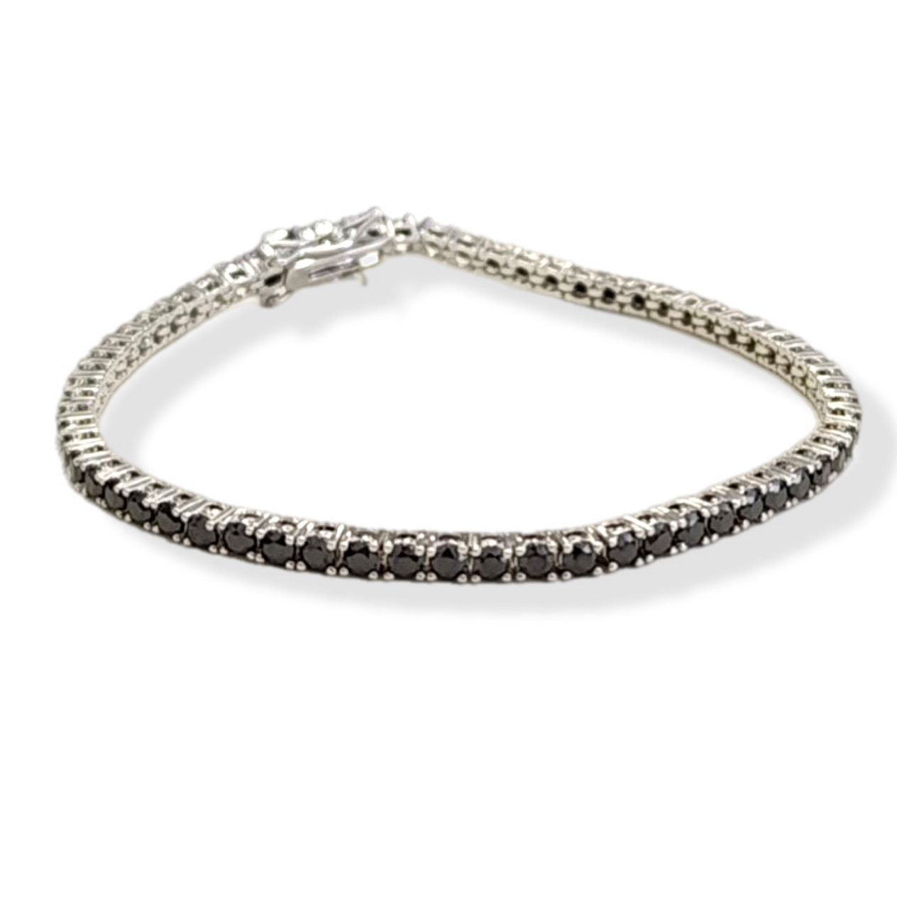 Срібний браслет тенісного дизайну з цирконієм 18 см БЦЧ-ц, фото 1