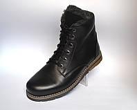 Кожаные зимние мужские ботинки больших размеров натуральные Rosso Avangard Whisper Black Street BS черные