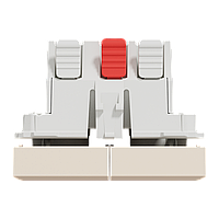 Вимикач 2-клавішний, 10 А, 2 модулі, бежевий Unica New Studio