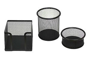 Набір для канцелярського приладдя металевий ООПТ 3 предмети чорний