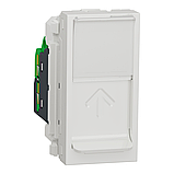 Розетка комп'ютерна RJ45, одинарна, категорія 5 UTP, 1  модуль, білий, фото 3