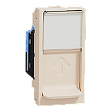 Розетка комп'ютерна RJ45, категорія 5 UTP, 1 модуль, бежева Unica New Studio, фото 7