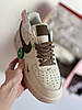 Чоловічі Кросівки Nike Air Force 1 low essential mocco brown white Найк Аір Форс бежеві шкіряні низькі, фото 3
