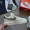 Чоловічі Кросівки Nike Air Force 1 low essential mocco brown white Найк Аір Форс бежеві шкіряні низькі, фото 4