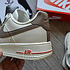 Чоловічі Кросівки Nike Air Force 1 low essential mocco brown white Найк Аір Форс бежеві шкіряні низькі, фото 7