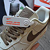 Чоловічі Кросівки Nike Air Force 1 low essential mocco brown white Найк Аір Форс бежеві шкіряні низькі, фото 6
