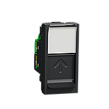 Розетка комп'ютерна RJ45, одинарна категорія 6 STP, 1 модуль антрацит, фото 4