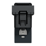 Розетка комп'ютерна RJ45, одинарна категорія 6 STP, 1 модуль антрацит, фото 5