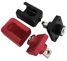 Корпусна прохідна клема з кришкою CF 120А (червона та чорна)