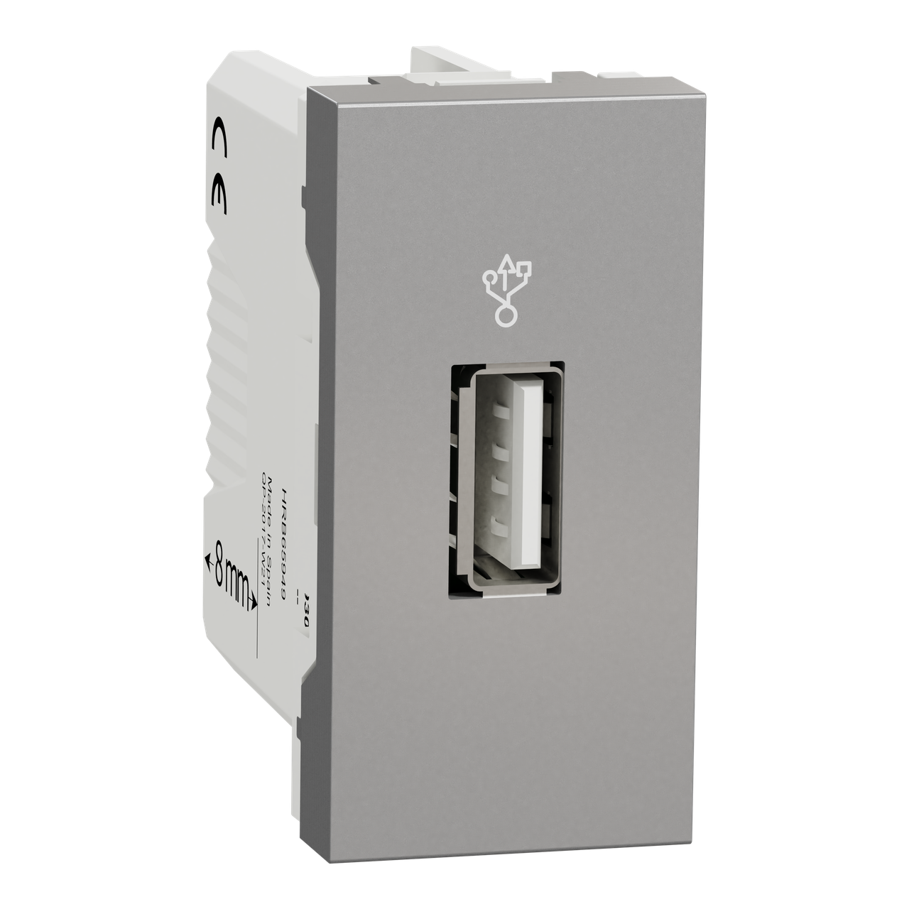 USB-коннектор 1 модуль алюміній
