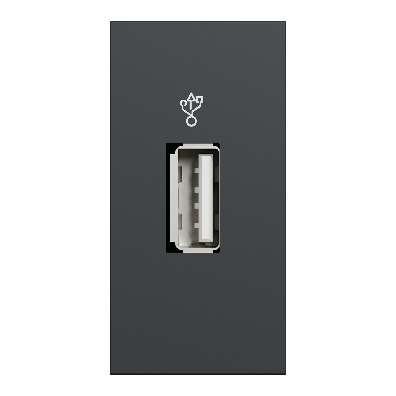 USB-конектор 1 модуль антрацит, фото 1