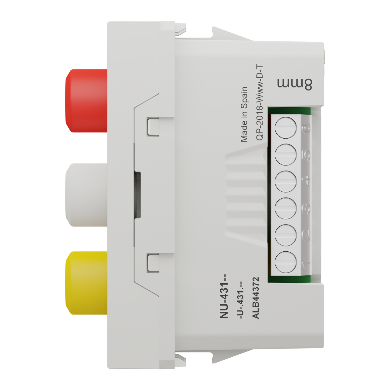 Розетка 3 RCA, 1 модуль білий