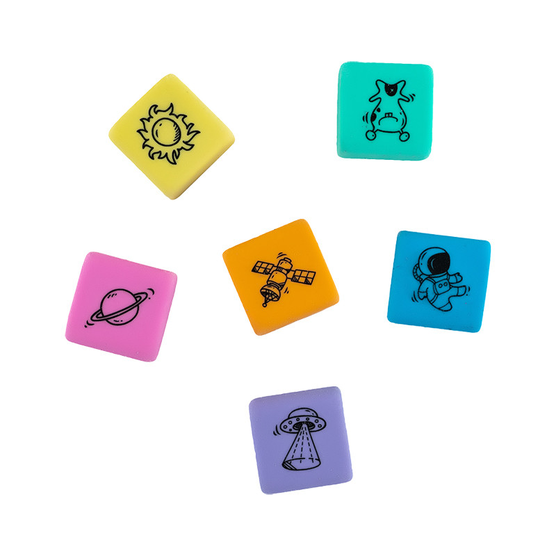 Набір гумок у пластиковому боксі Kite Space K24-145, асорті, 6 шт.