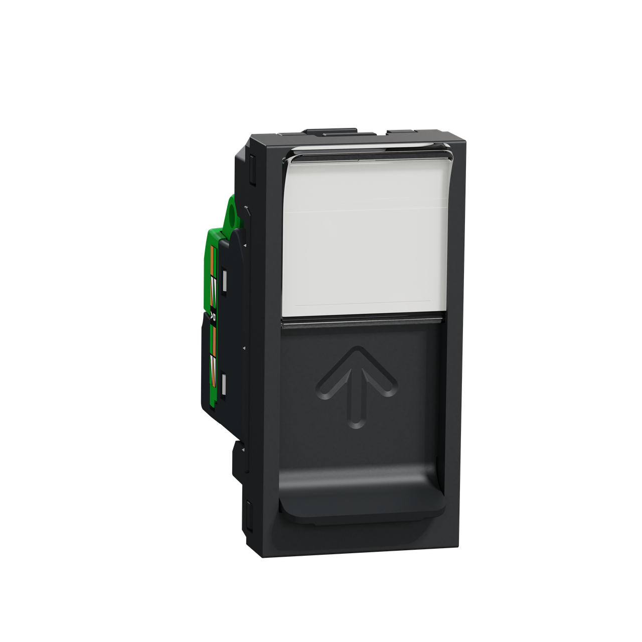 New Unica - 1 x RJ45 socket - 1 m - Cat. 6A - FTP - straight - shutter - anthra