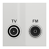 Розетка TV R один, 2 модуля біл, фото 5