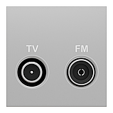 Розетка TV R один, 2 модулі алюм, фото 5