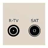 Розетка R-TV SAT один вихід, 2 модулі, бежева Unica New Studio, фото 5