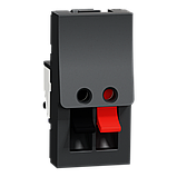 Аудіорозетка 1 модуль антрацит, фото 7