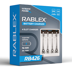 Зарядний пристрій RABLEX RB426 на 4 аккумулятори (АА/ААА)