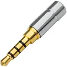 Штекер 3.5 мм 4С TCOM, міні, gold, металевий корпус 1уп-5 шт.