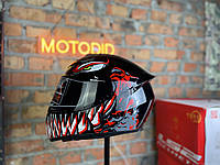 Мотошлем интеграл QIKE,шлем интеграл,шлем красного цвета для мотоцикла