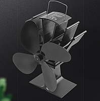 Вентилятор для дров'яного каміна Fan 4-Blade Black Model A, довговічний камінний вентилятор тепловий