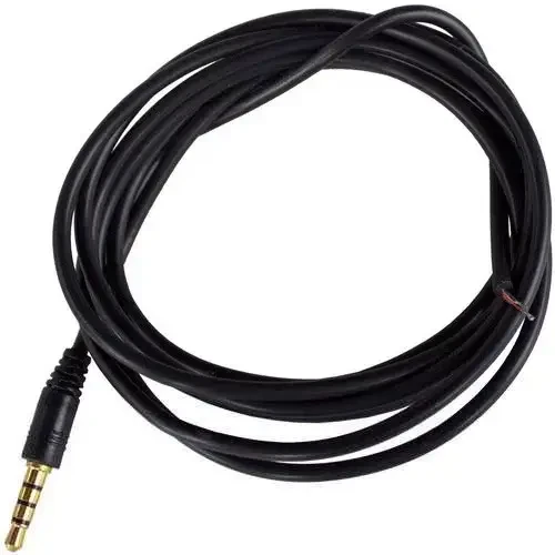 Штекер 3.5 мм 4С, з кабелем 1.5 м, чорний 1уп-10 шт.