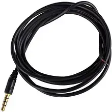 Штекер 3.5 мм 4С, з кабелем 1.5 м, чорний 1уп-10 шт.