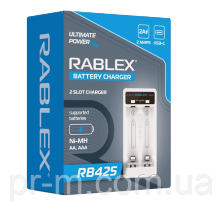 Зарядний пристрій RABLEX RB425 на 2 аккумулятори (АА/ААА)
