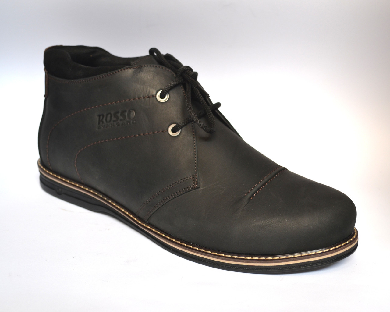 Великий розмір шкіряні зимові чоловічі черевики дезерты чорні Rosso Avangard WinterkingZ Big Black Barbieri, фото 1