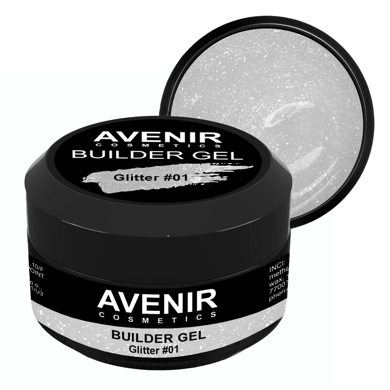 Гель для нарощування Avenir Pro Glitter #01 (Гліттер №01) 15 мл