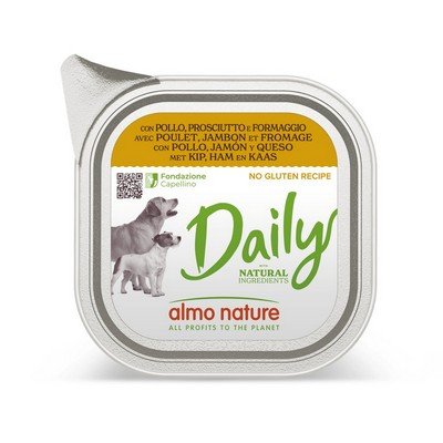 Вологий корм для собак Almo Nature (Альмо Натюр) Daily Dog паштет з куркою, шинкою та сиром 100 г