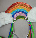 Веселка Обруч Ободок Обідок Райдуга Радуга Віночок різні розміри 450 грн Весняний обруч Весенний обруч, фото 7